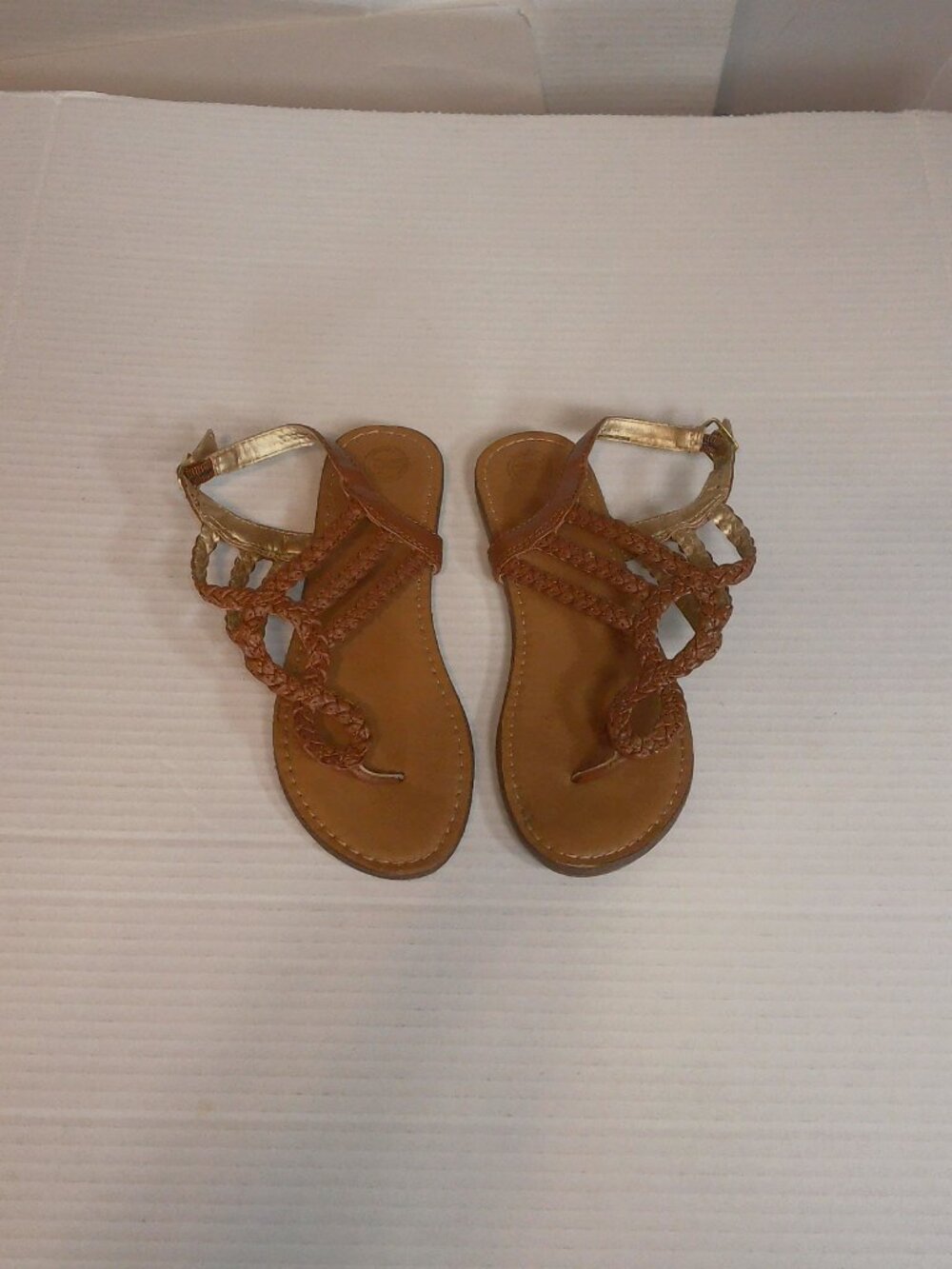 Wonder Nation Girls Braided Strappy Sandals